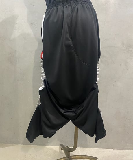 REMAKE Drawstrings Side Snap Track Skirt BK WH RE