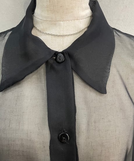 Plane Sheer Shirt  BK