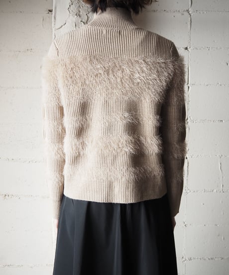 Calvin Klein Mock Neck Shaggy Knit BE