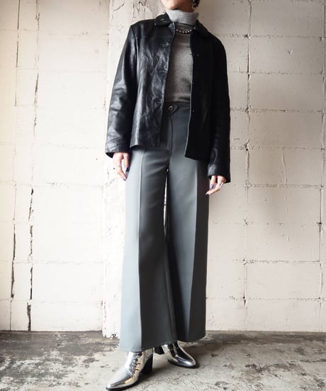 Button Leather Jacket BK