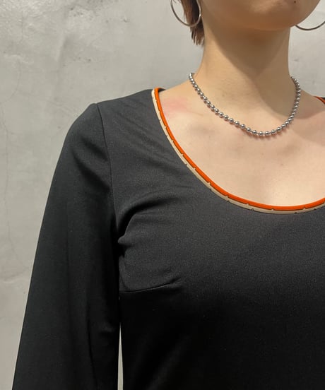 Flared Sleeve Pattern Dress BKOR