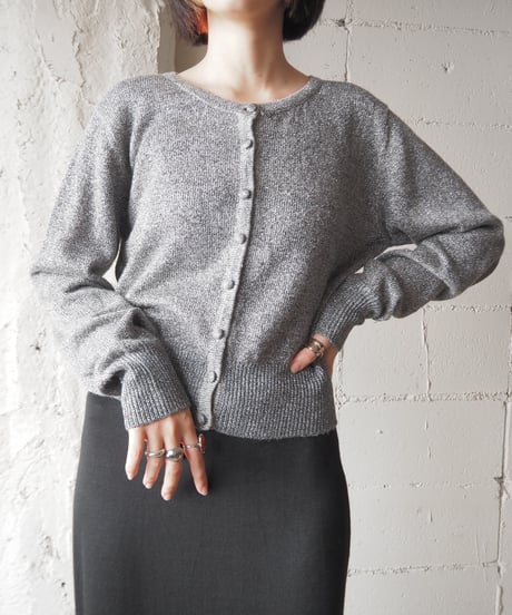 Lame Crew Neck Cardigan SV