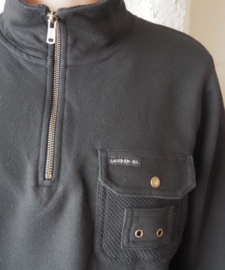 LAUREN JEANS RALPH LAUREN Half Zip Cotton Pullover BK