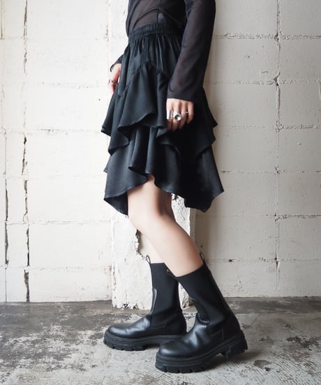 Hem Design Easy Mini Skirt BK