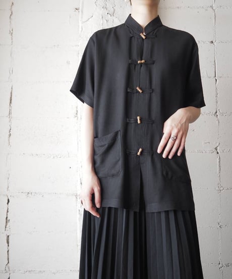 Banboo Button China Shirt Jacket BK