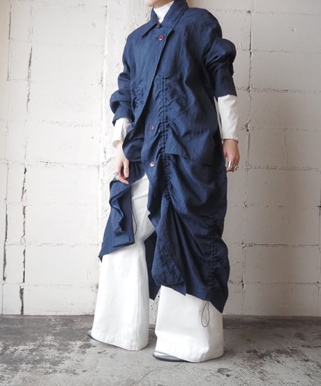 REMAKE Draw String Gather Design Coat NV