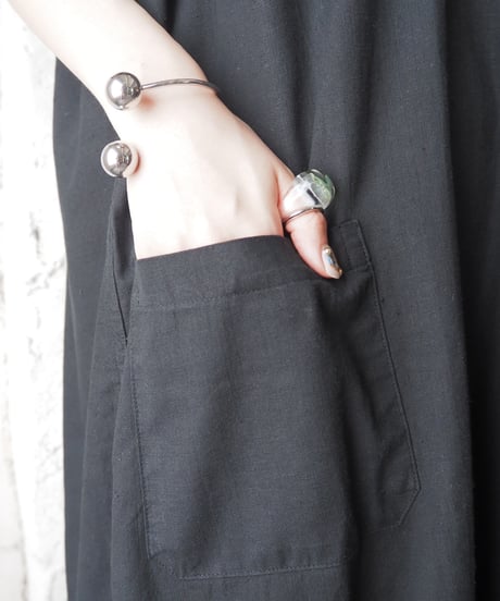 1960~70's EURO 2way Snapbutton Dress BK