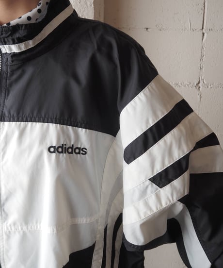 adidas Line Design Zip Up Jacket BK WH