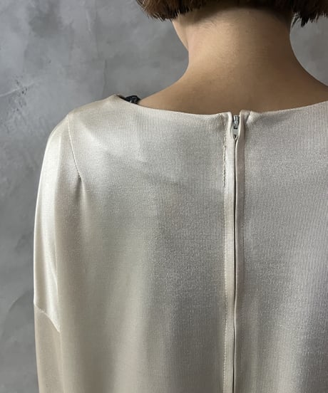 L/S Fringe Satin Shirt IV