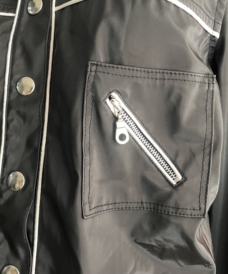 White Piping Western Jacket BK