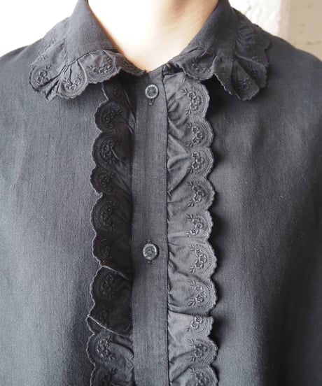 1930～40's EURO Frill Collar Blouse BK