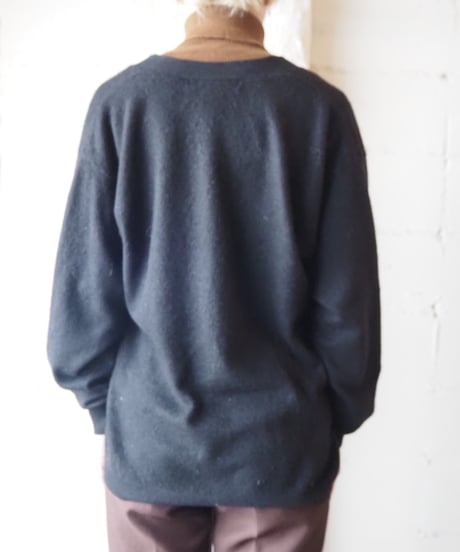 Cashmere Vneck Cardigan BK