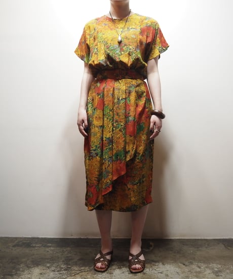 Painted Flower Pattern Dress OR