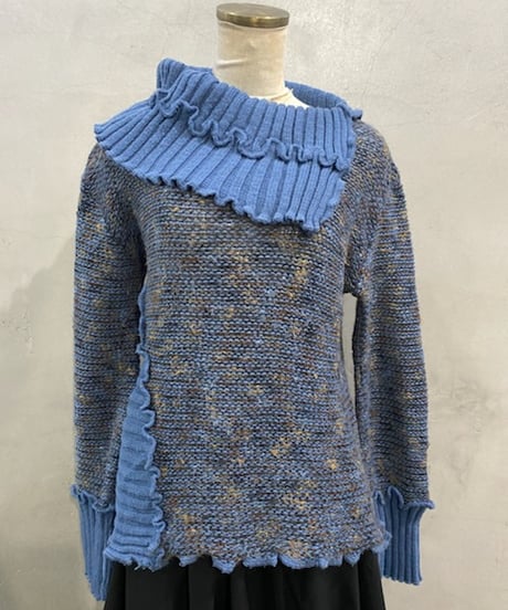 Asymmetrical Collar Knit BL