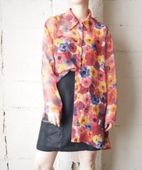 Flower Pattern Sheer Shirt REYE