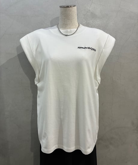 Alexander McQUEEN N/S Padded Logo Tee WH