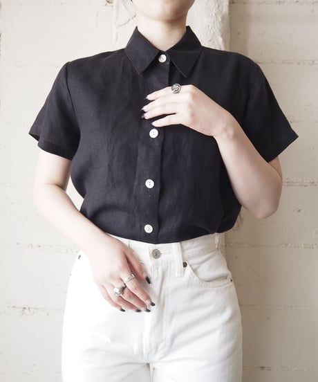 Short Sleeve Linen Shirt BK
