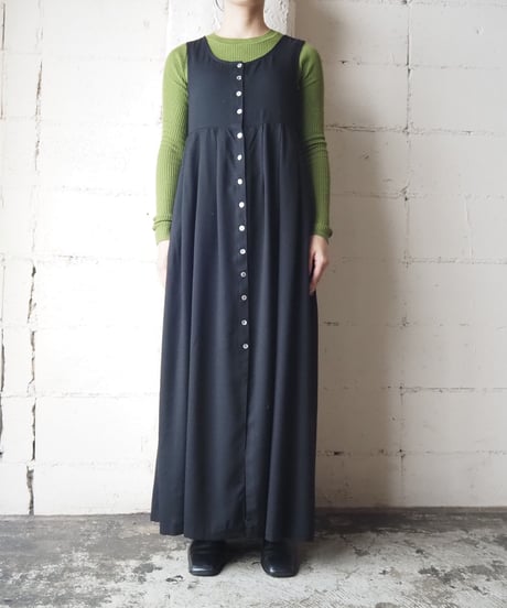 Front Button Jumper Skirt BK