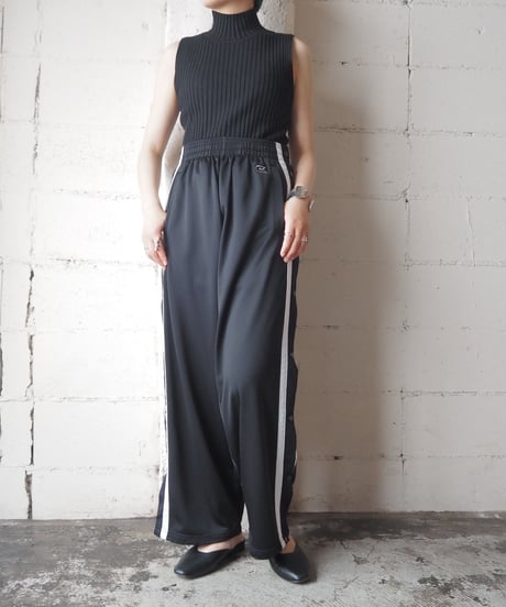 Side Snap Track Pants BK WH