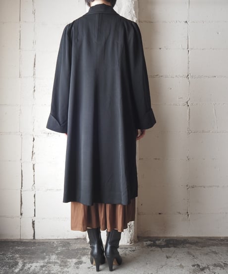 1960's Vintage Lytton's Big Collar Long Coat BK