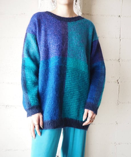 Panel Pattern Mohair Knit BL