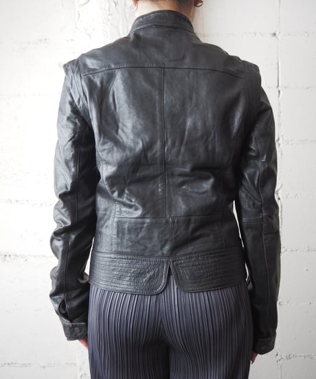 MAX&CO. Frilled Leather Jacket BK