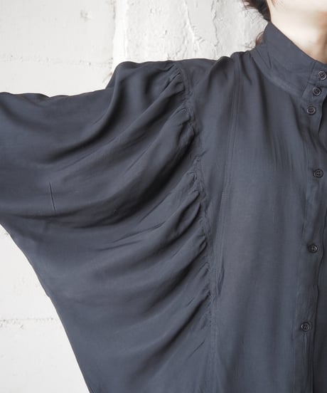 Gathered Dolman Sleeve Shirt BK
