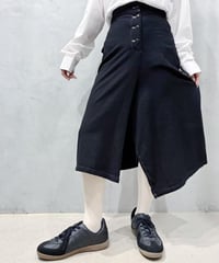 Y's Deformation Wool Skirt BK