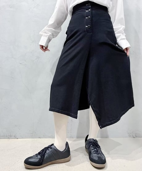 Y's Deformation Wool Skirt BK