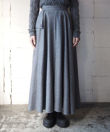 Flared Long Wool Skirt GR