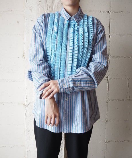 ORFEO MIX Frilled Shirt BLWH