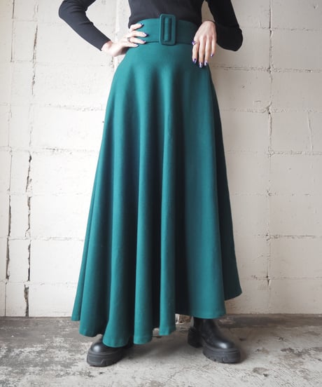 1970's Asymmetric Hem Flared Skirt GN