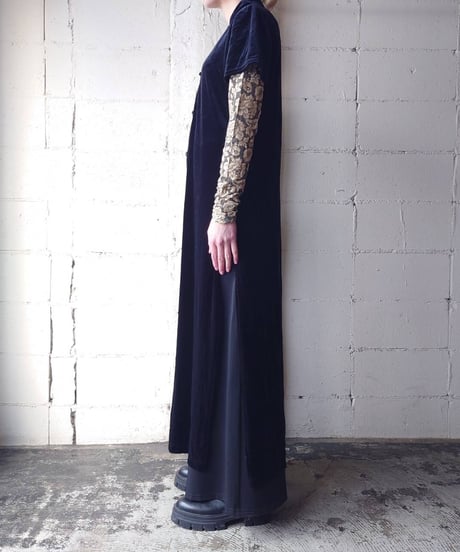 Velour S/S China Gown BK