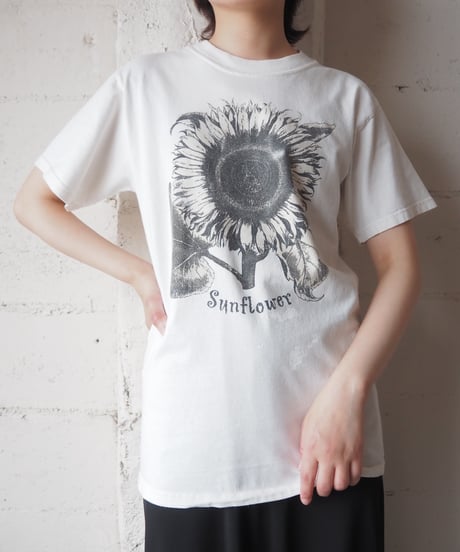 1990's Sunflowers Print Tee WH