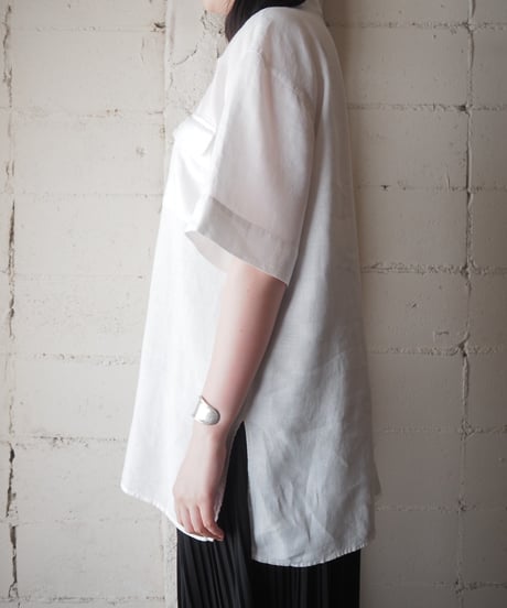 Eddie Bauer S/S Linen Open Collar Shirt WH