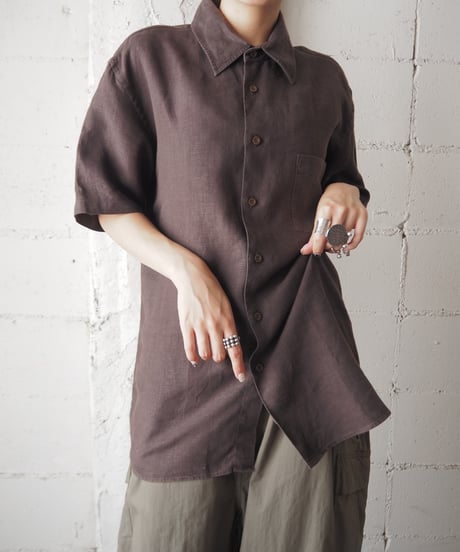 Y's for men 1990's Linen S/S Shirt DBR