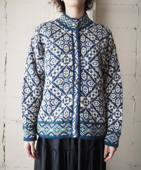 L.L.Bean Nordic Knit Cardigan WHBL