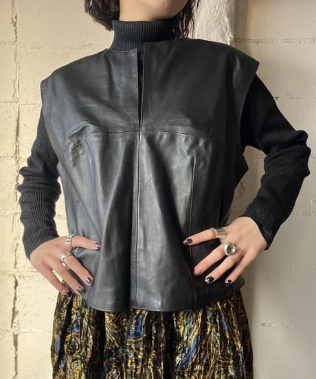 Fake Leather Vest BK