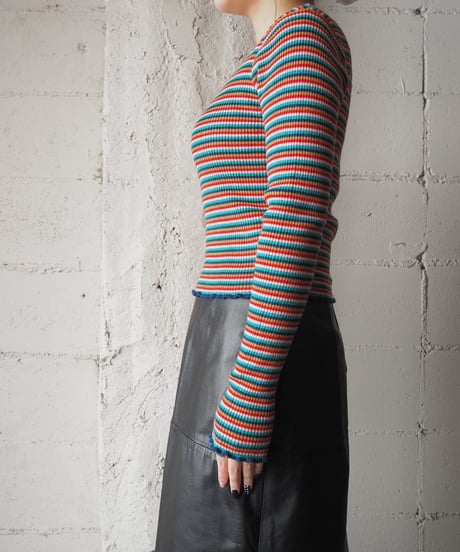 Multi Border Cropped Rib Knit REPIGN