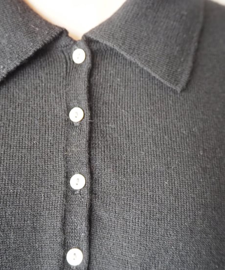 Wool Polo Knit BK