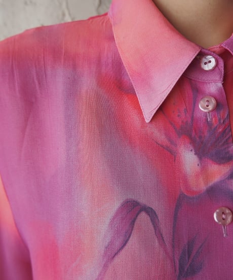 Flower Pattern Sheer Shirt PI