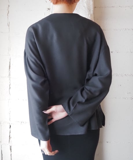 Collarless Rayon Shirt BK