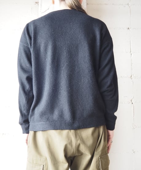 Beads Embroidery Crew Neck Cardigan BK