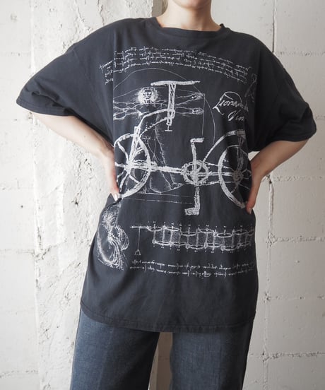 Leonardo daVinci Bicycle Sketch Tee BK