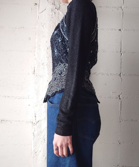 American Sleeve Sequin Vest BK