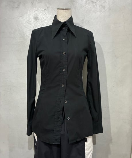 DOLCE&GABBANA Long Point Collar Cotton Shirt BK