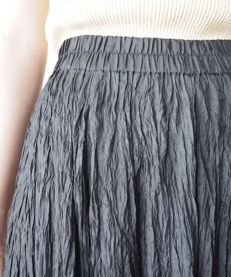 DKNY Pleated Long Sik Skirt BK