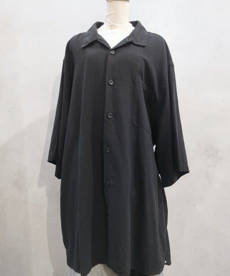 5X Linen Mix Big Shirt BK