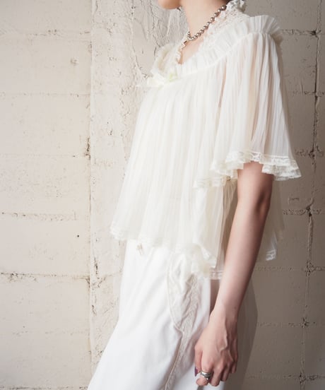 Sheer Pleated Lace Jacket IV