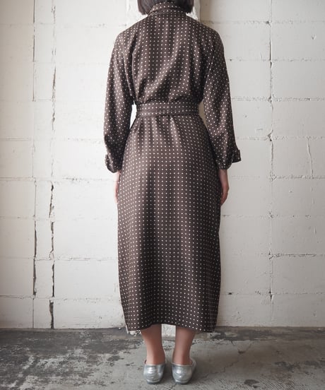 Max Mara Dot Pattern Wast Belt Dress BR WH